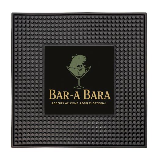 Custom Rubber Service Mat with Square Imprint Area - 12" x 12"