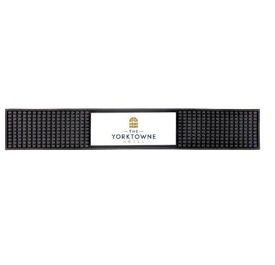 Custom Rubber Bar Mat with Rectangle Imprint Area - 22.75L" x 3.4"W