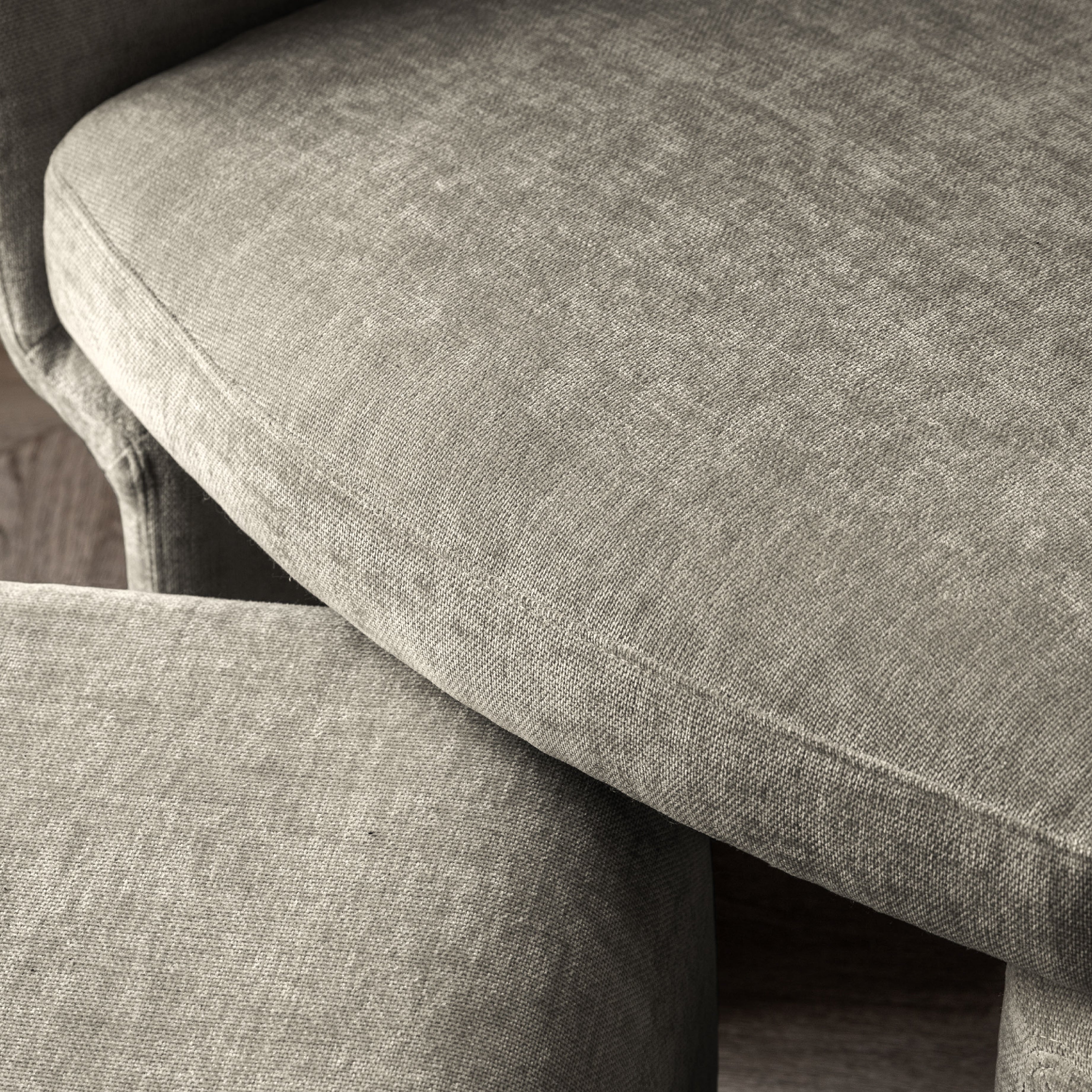 Asko Retro Armchair & Footstool | Sage Grey