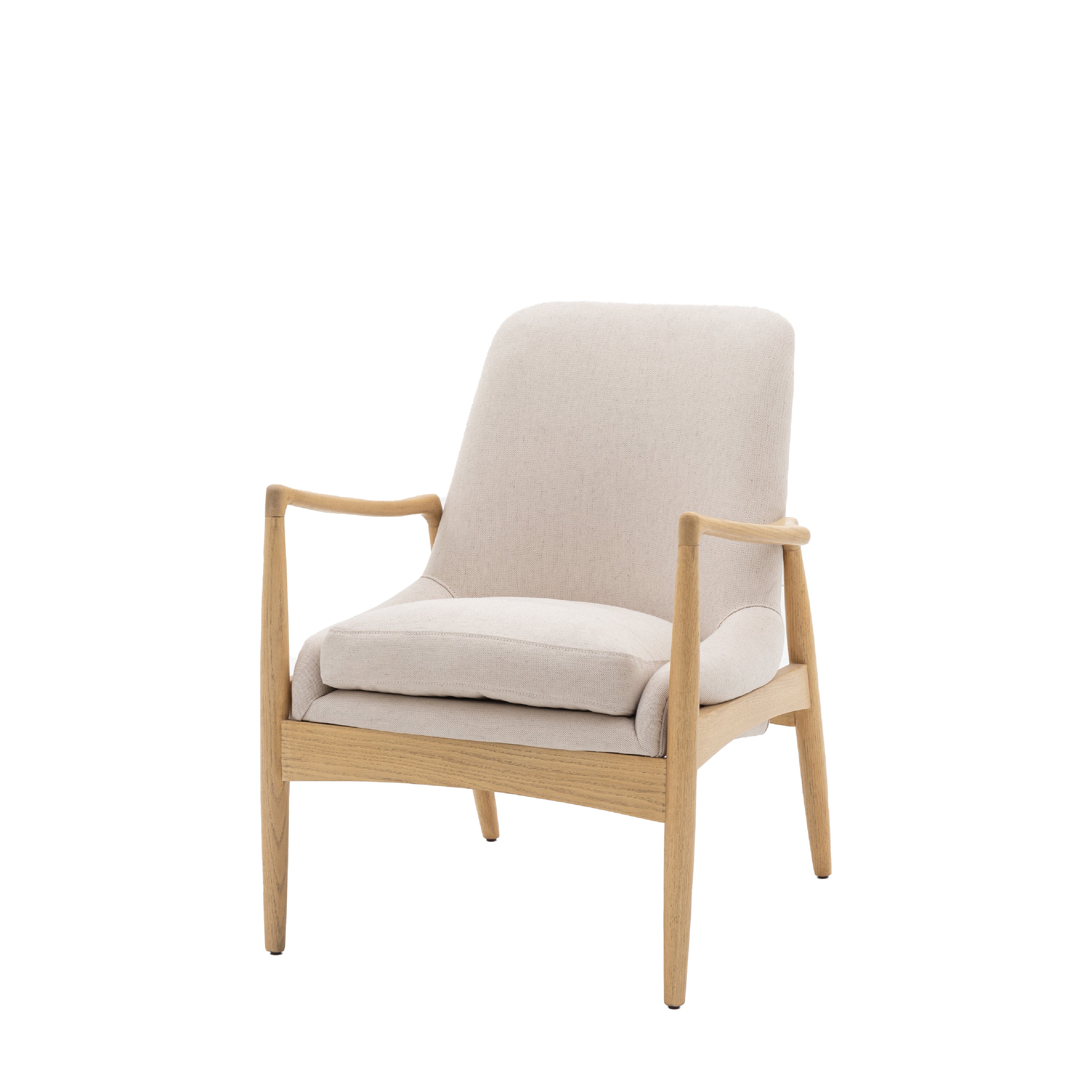 Carrera Linen Mid-Century Modern Armchair | Natural