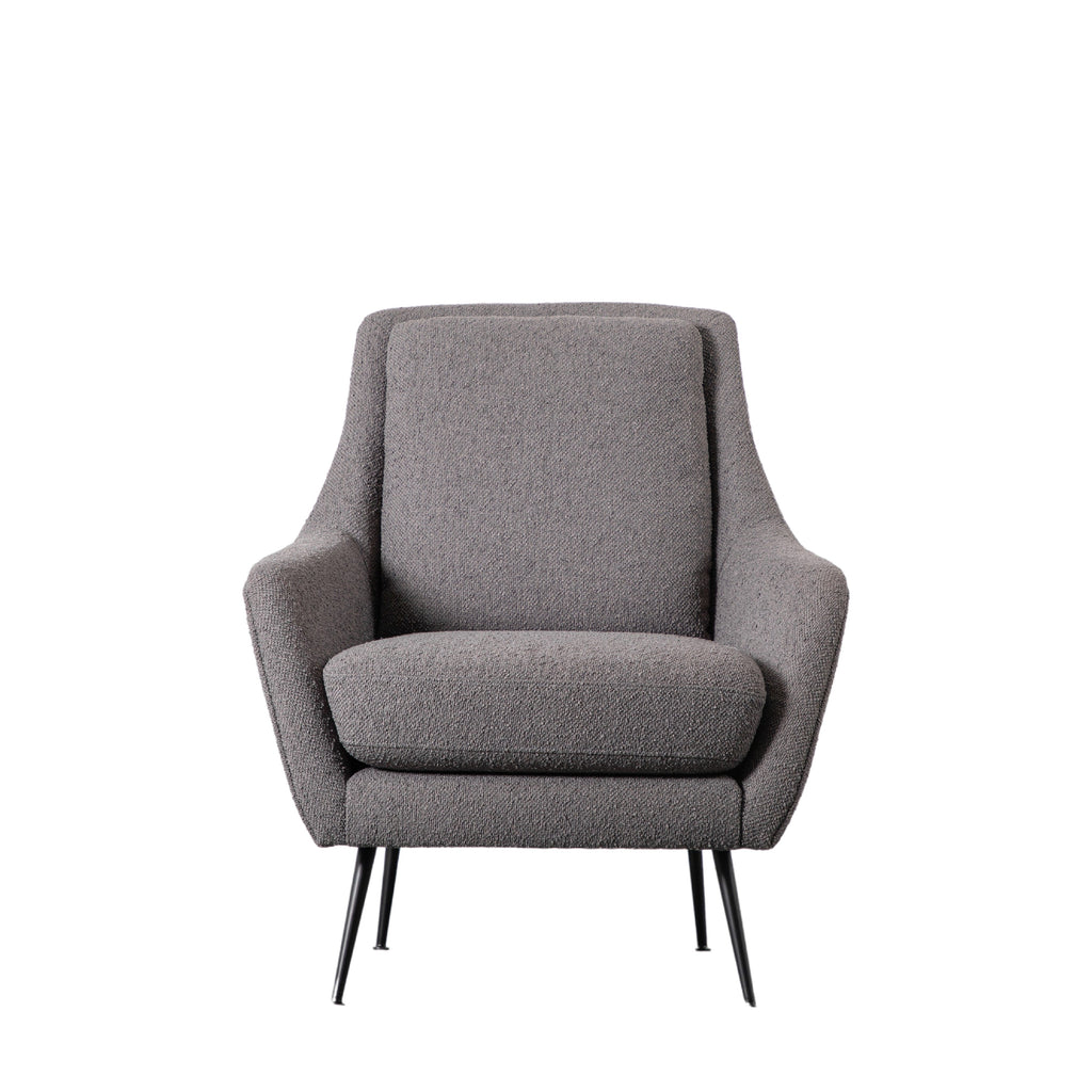 Brompton Retro Linen Armchair | Dark Grey