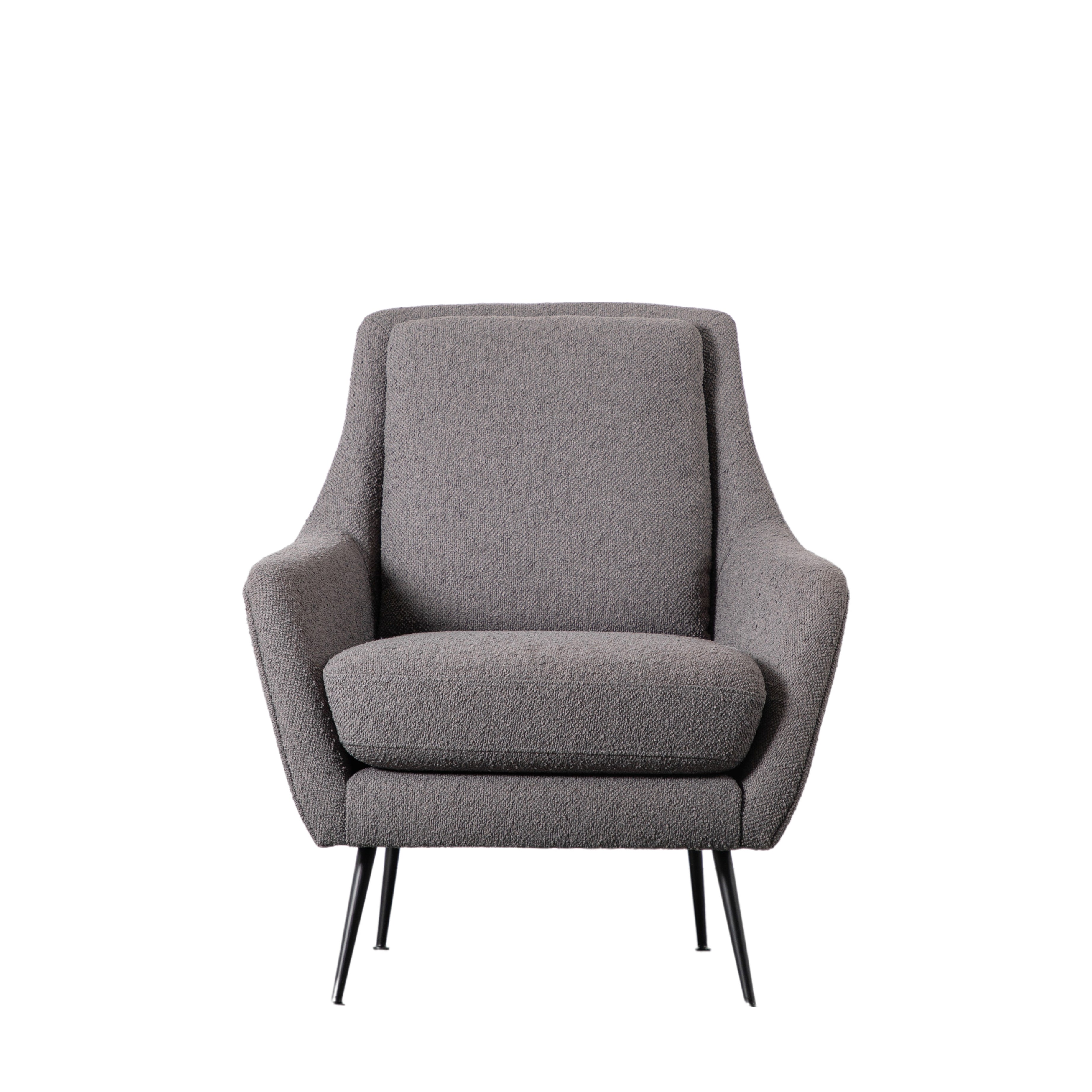 Brompton Retro Linen Armchair | Dark Grey