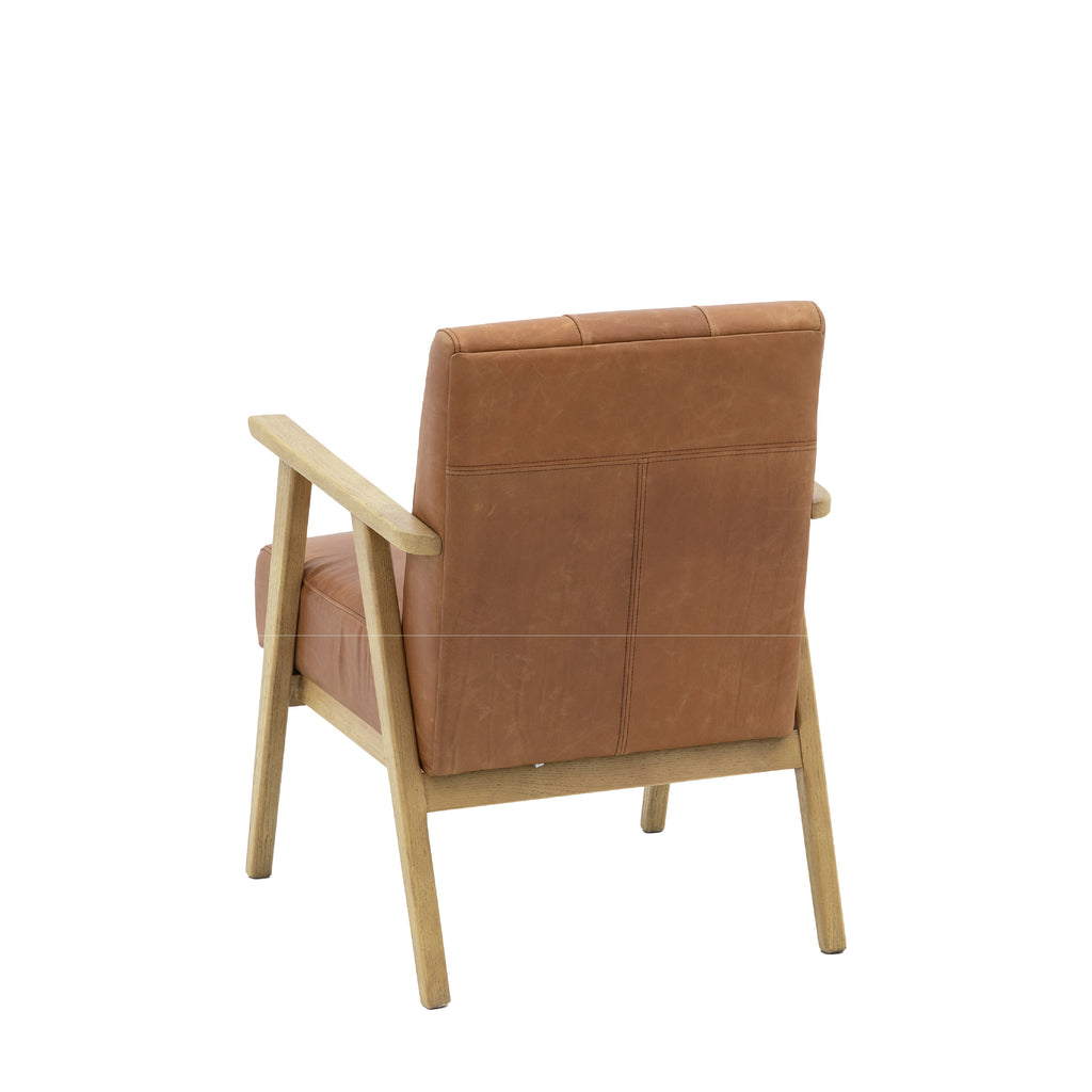 Blackhall Scandi Leather Armchair | Antique Brown
