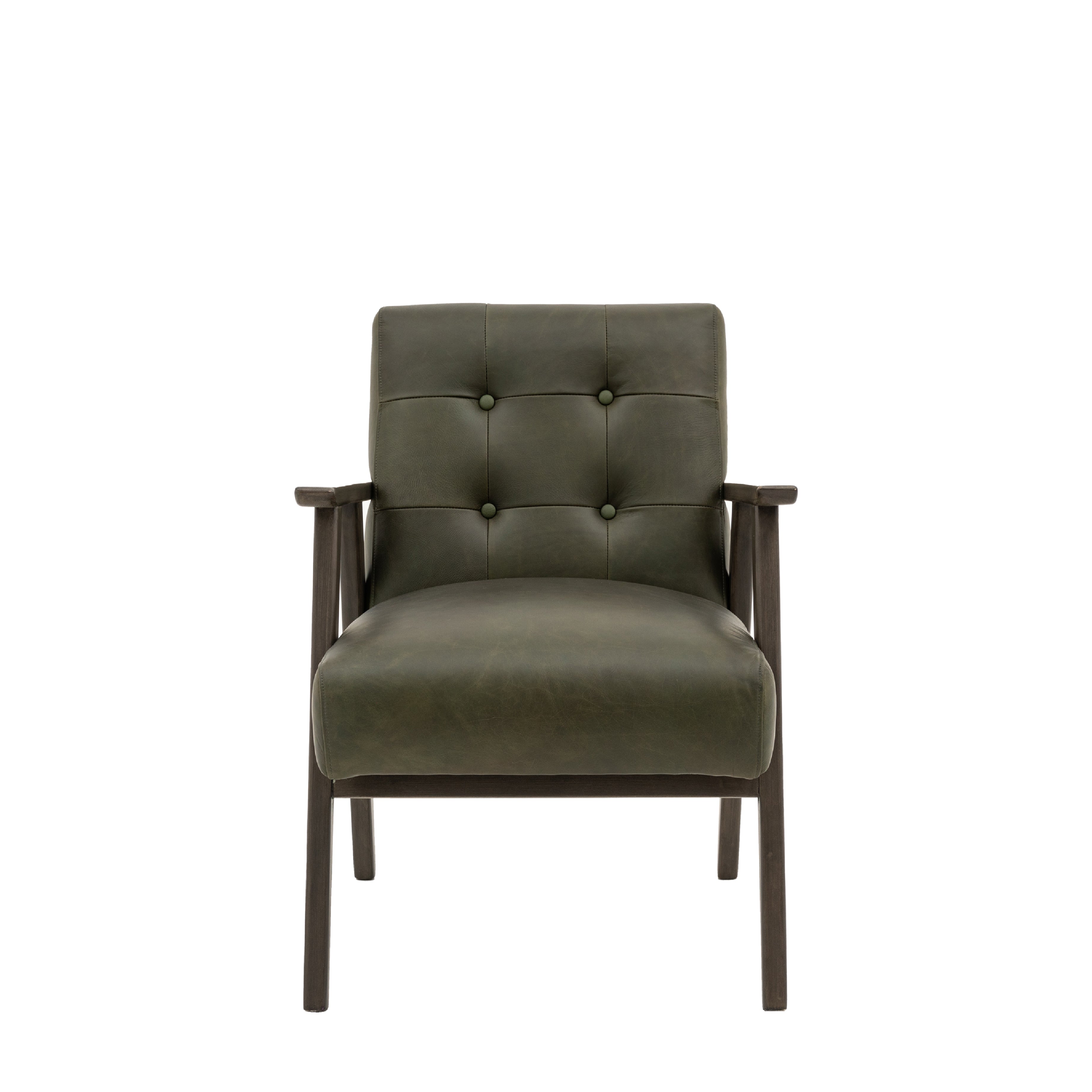 Blackhall Scandi Leather Armchair | Heritage Green