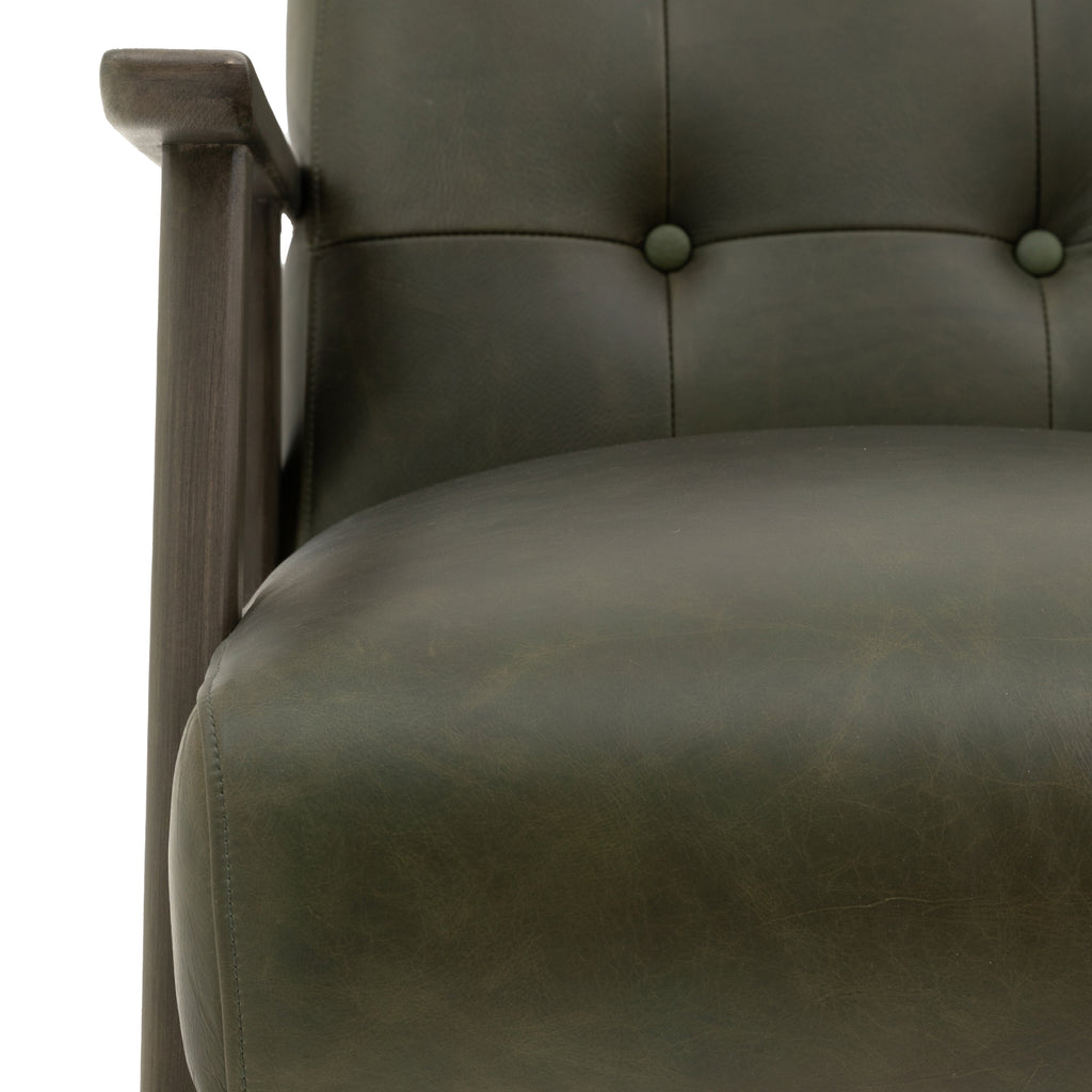 Blackhall Scandi Leather Armchair | Heritage Green