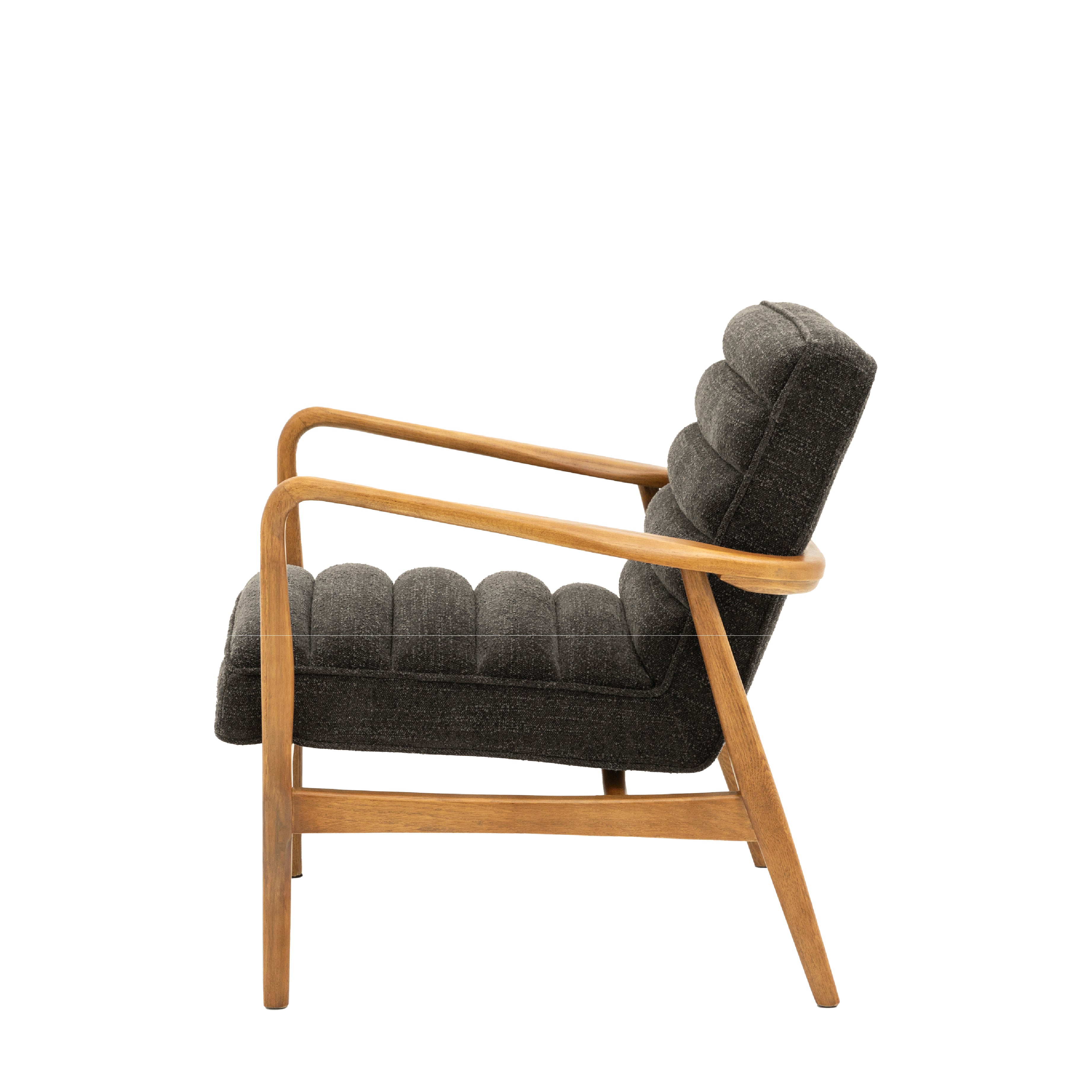 Datsun Mid-Century Modern Boucle Armchair | Charcoal
