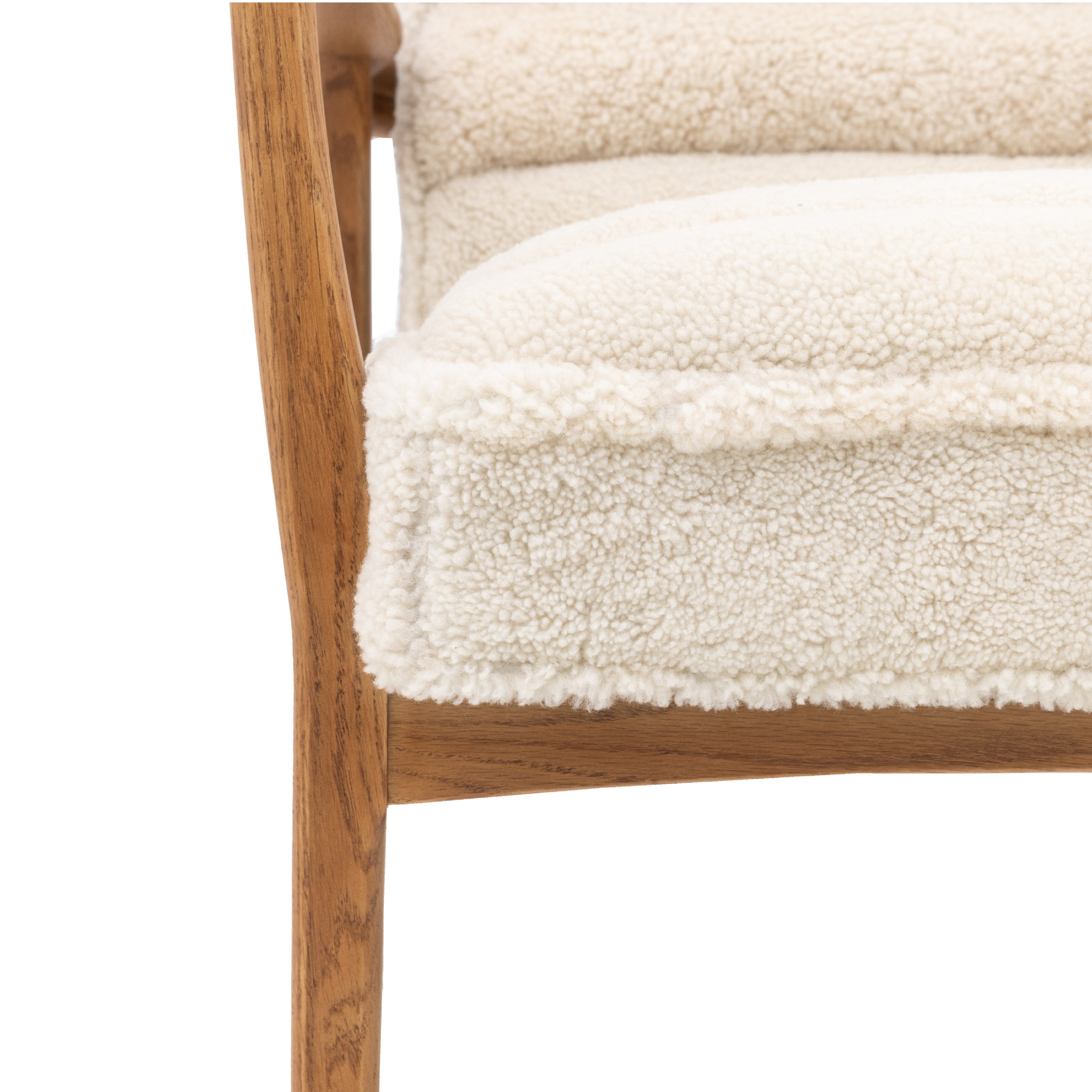 Datsun Mid-Century Modern Sheepskin Armchair | Cream