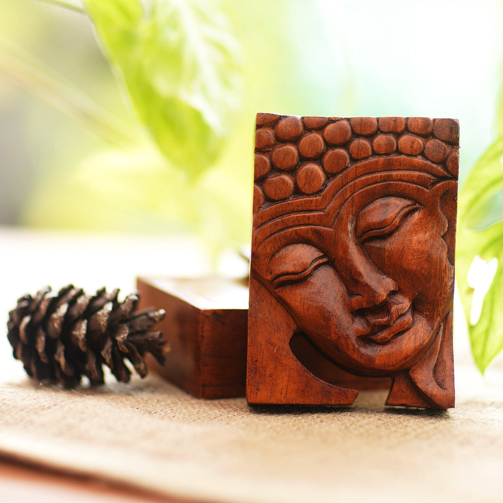Hand Carved Buddha Motif Puzzle Box - Glory of Buddha