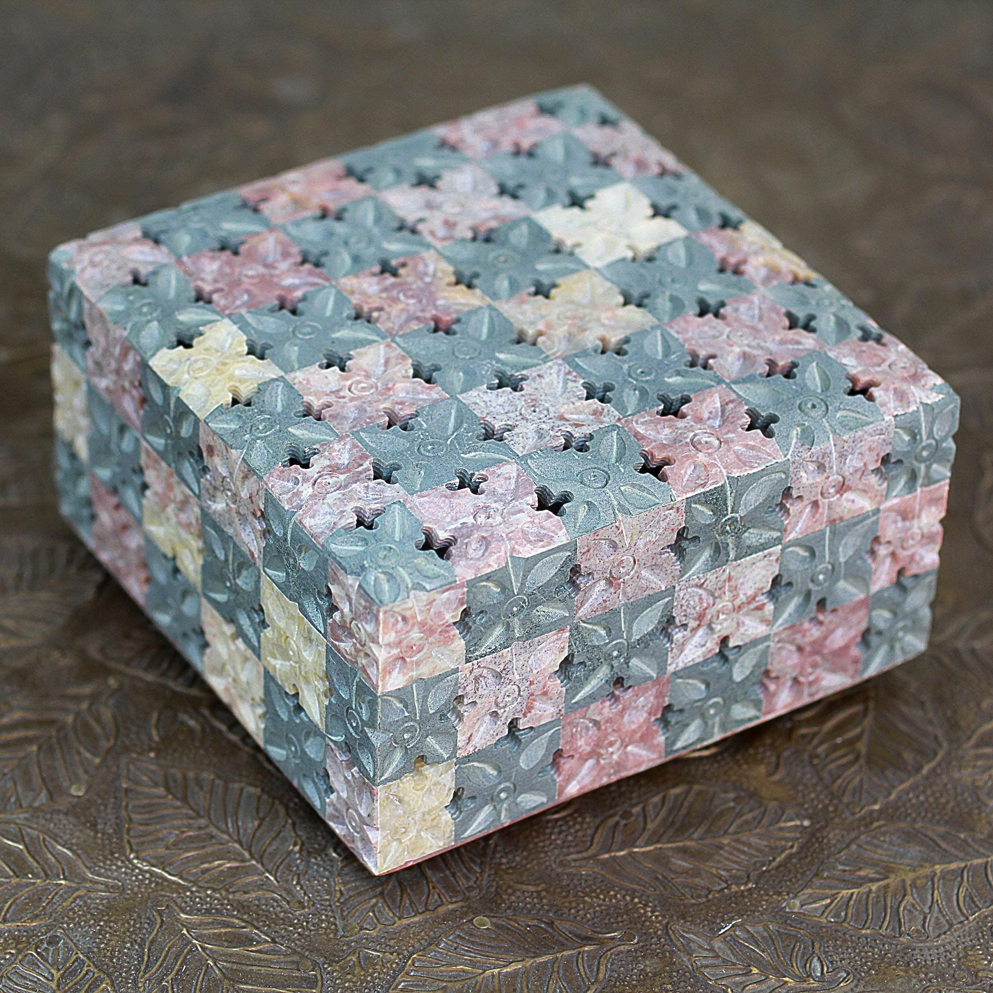 Soapstone box - Patchwork Garden