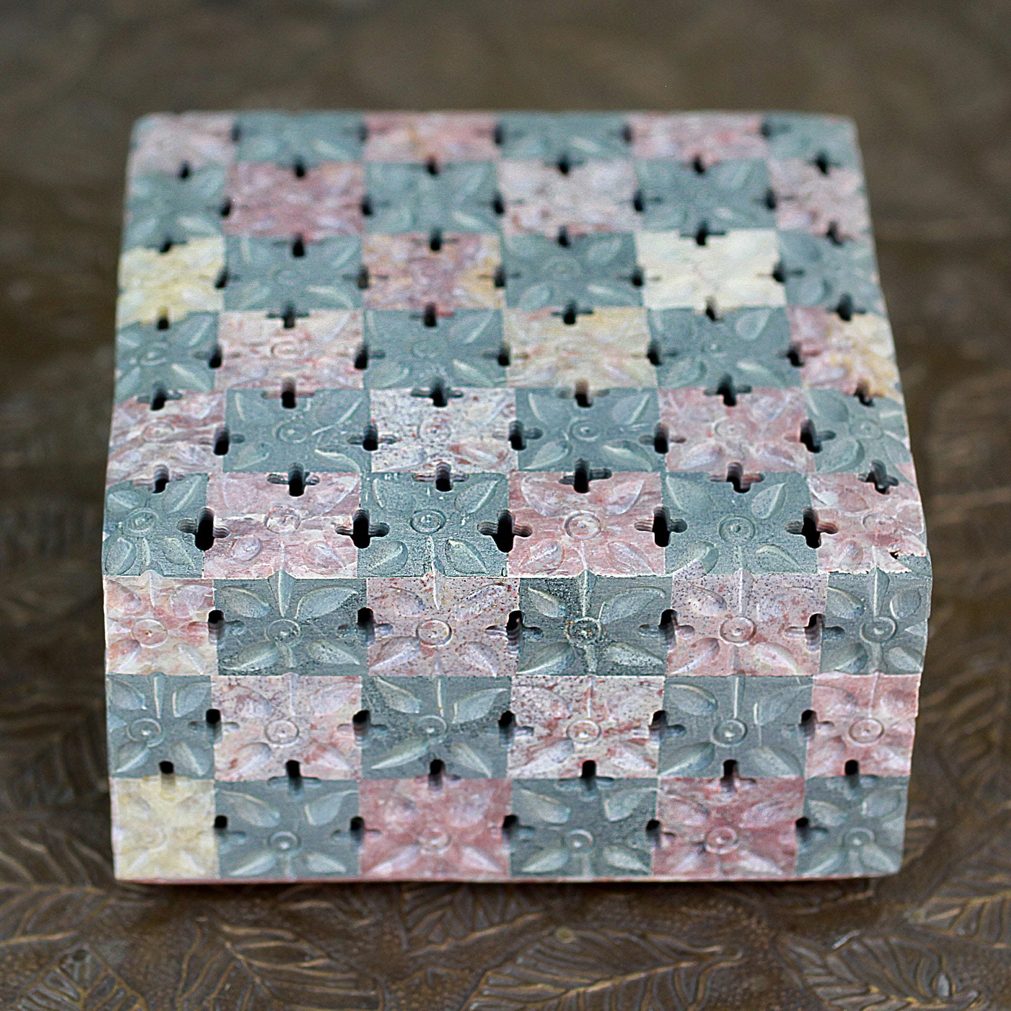 Soapstone box - Patchwork Garden