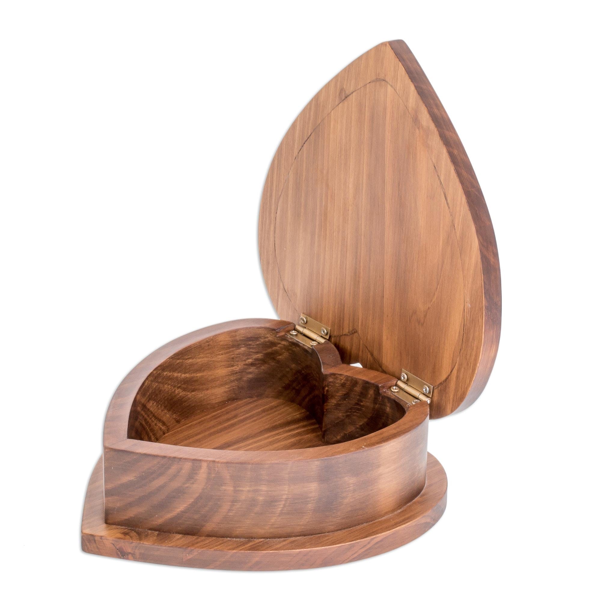 Artisan Crafted Heart Shaped Wood Jewelry Box - Heart of Blue