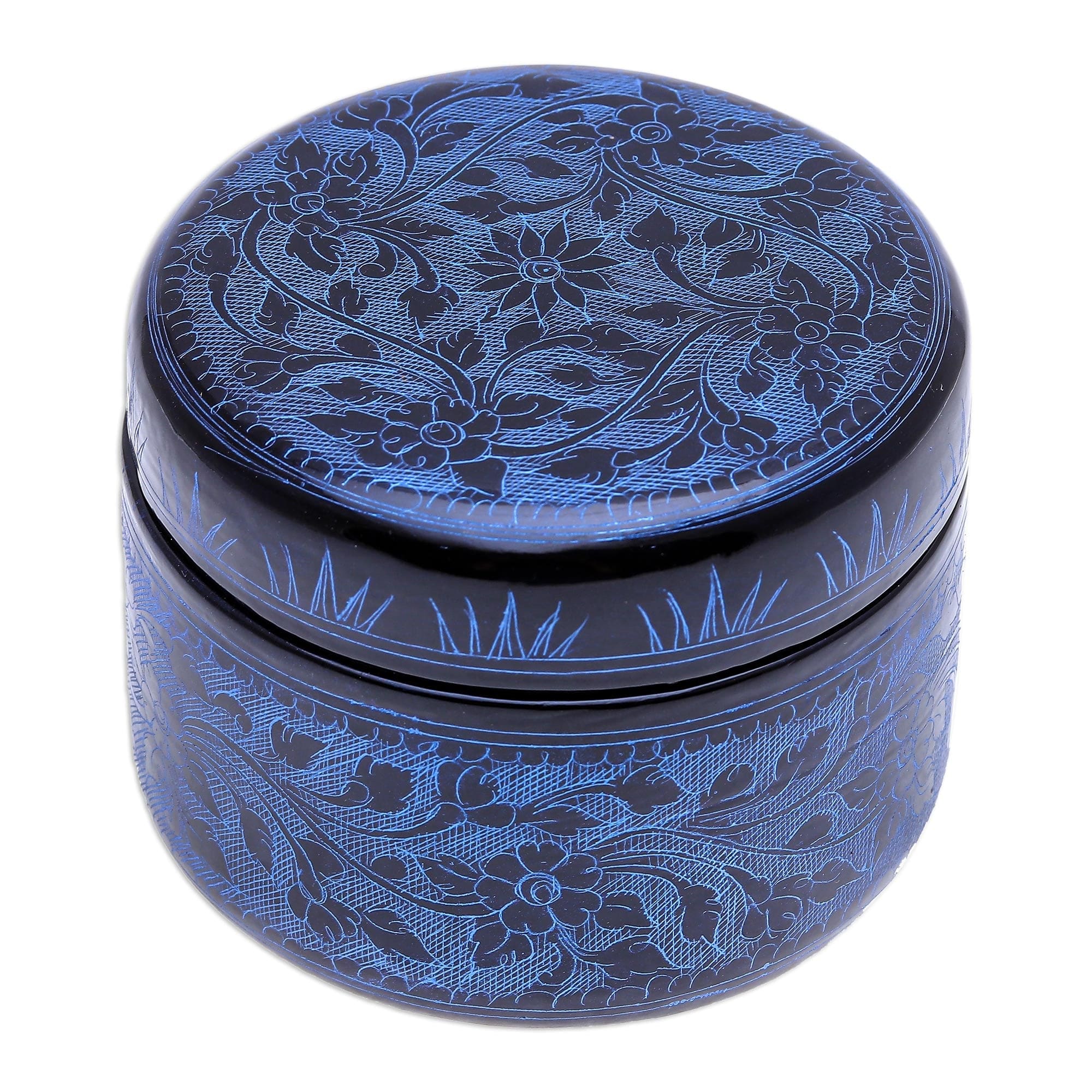 Blue Lacquerware Mango Wood Box - Nostalgic Memory in Blue