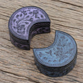 Blue and Purple Decorative Lacquerware Wood Boxes (Pair) - Crescent Dream in Midnight